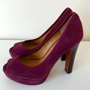 Purple Velvet Coach High Heels | Size 7